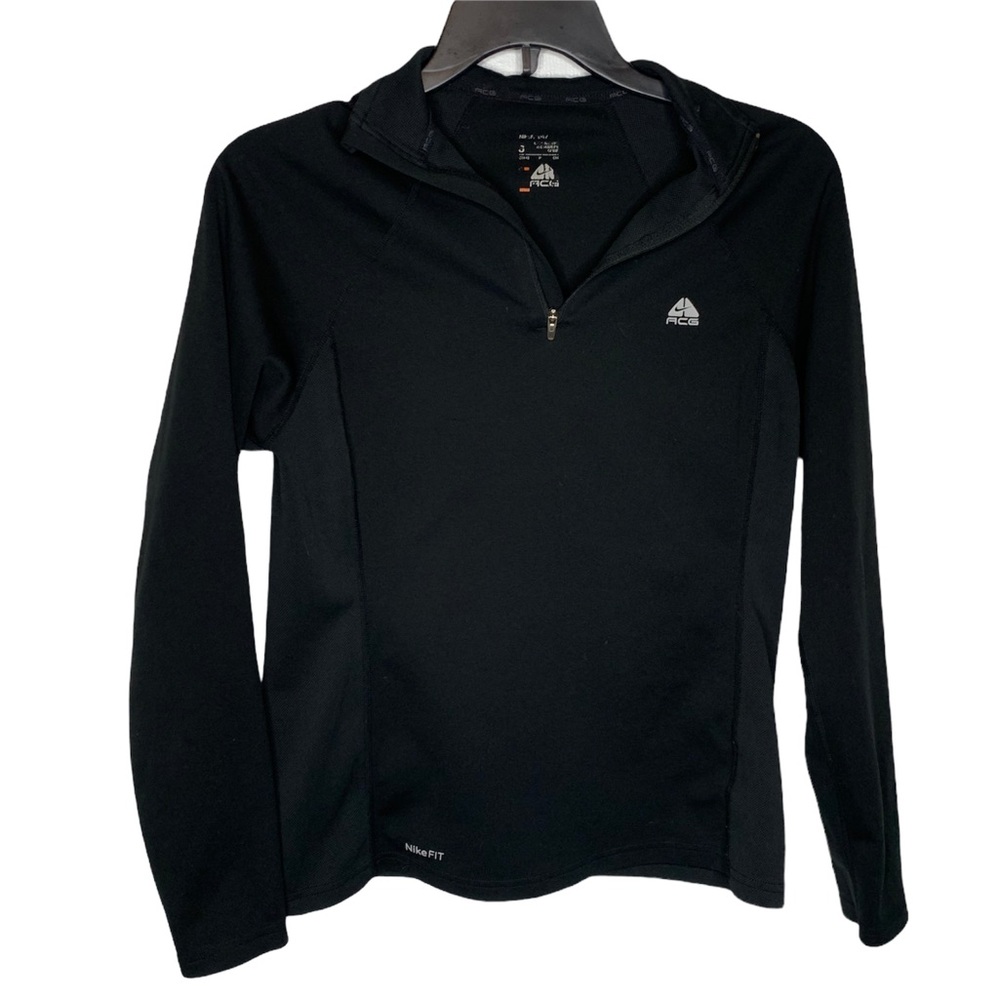 Nike Workout Top ACG FitDry 1/4 Zip Black Pullover Small Shirt